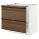 SEKTION / MAXIMERA Armoire inf pr évier/tri/2 faces, blanc/Stensta frêne plaqué brun foncé, 36x24x30 "