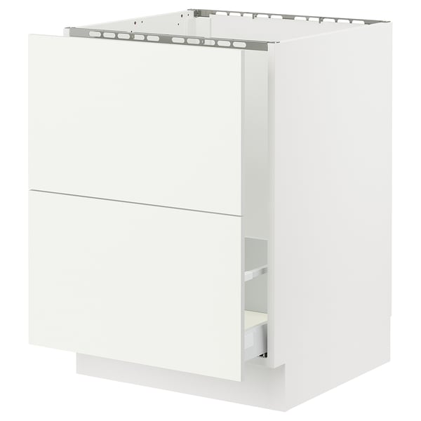 SEKTION / MAXIMERA Armoire inf pr évier/tri/2 faces, blanc/Vallstena blanc, 24x24x30 "