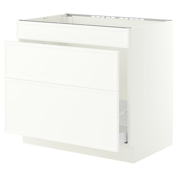 SEKTION / MAXIMERA Armoire inf pr évier/tri/3 faces, blanc/Aspudden blanc mat, 36x24x30 "