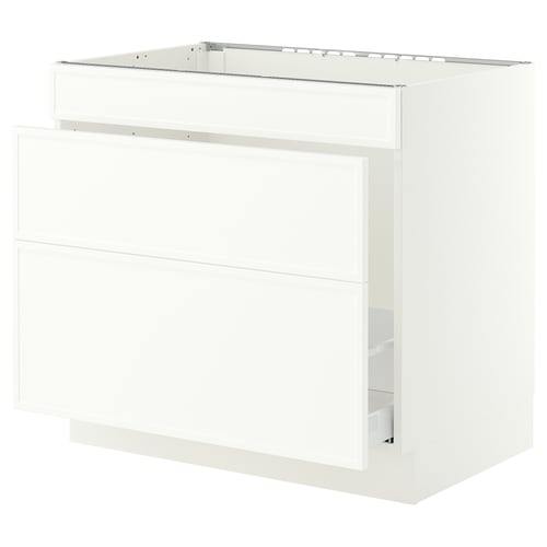 SEKTION / MAXIMERA Armoire inf pr évier/tri/3 faces, blanc/Aspudden blanc mat, 36x24x30 "