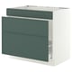 SEKTION / MAXIMERA Armoire inf pr évier/tri/3 faces, blanc/Aspudden gris-vert foncé, 36x24x30 "
