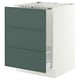 SEKTION / MAXIMERA Armoire inf pr évier/tri/3 faces, blanc/Aspudden gris-vert foncé, 24x24x30 "