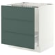 SEKTION / MAXIMERA Armoire inf pr évier/tri/3 faces, blanc/Aspudden gris-vert foncé, 30x24x30 "