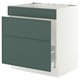 SEKTION / MAXIMERA Armoire inf pr évier/tri/3 faces, blanc/Aspudden gris-vert foncé, 30x24x30 "