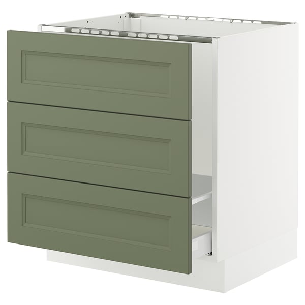 SEKTION / MAXIMERA Armoire inf pr évier/tri/3 faces, blanc/Axstad gris-vert, 30x24x30 "