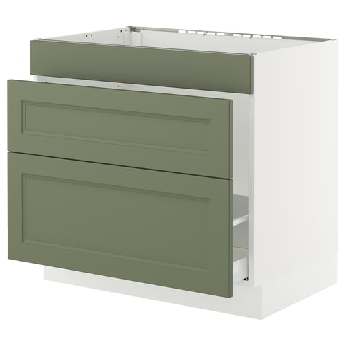 SEKTION / MAXIMERA Armoire inf pr évier/tri/3 faces, blanc/Axstad gris-vert, 36x24x30 "