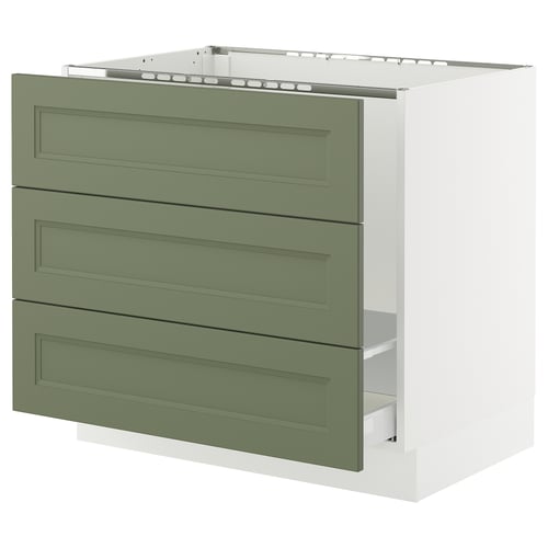 SEKTION / MAXIMERA Armoire inf pr évier/tri/3 faces, blanc/Axstad gris-vert, 36x24x30 "