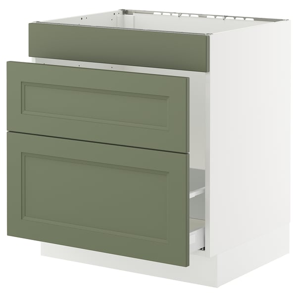 SEKTION / MAXIMERA Armoire inf pr évier/tri/3 faces, blanc/Axstad gris-vert, 30x24x30 "