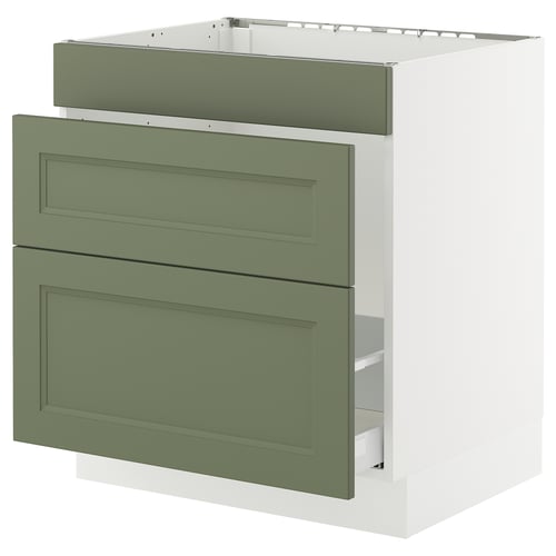 SEKTION / MAXIMERA Armoire inf pr évier/tri/3 faces, blanc/Axstad gris-vert, 30x24x30 "