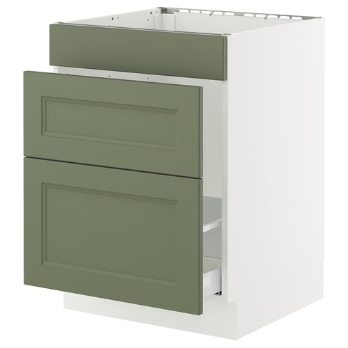SEKTION / MAXIMERA Armoire inf pr évier/tri/3 faces, blanc/Axstad gris-vert, 24x24x30 "