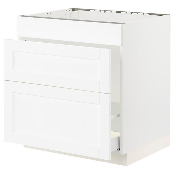 SEKTION / MAXIMERA Armoire inf pr évier/tri/3 faces, blanc Enköping/blanc effet bois, 30x24x30 "
