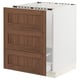 SEKTION / MAXIMERA Armoire inf pr évier/tri/3 faces, blanc Enköping/brun effet noyer, 24x24x30 "