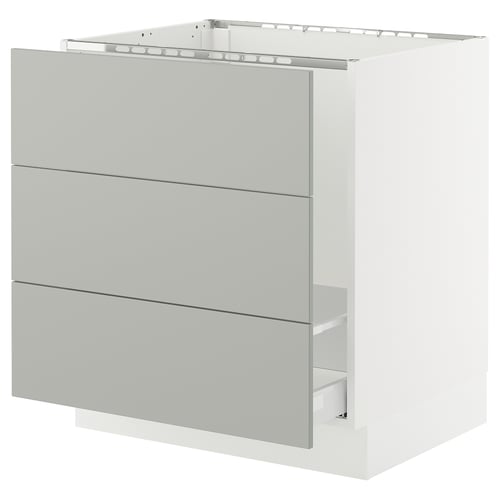 SEKTION / MAXIMERA Armoire inf pr évier/tri/3 faces, blanc/Havstorp gris clair, 30x24x30 "