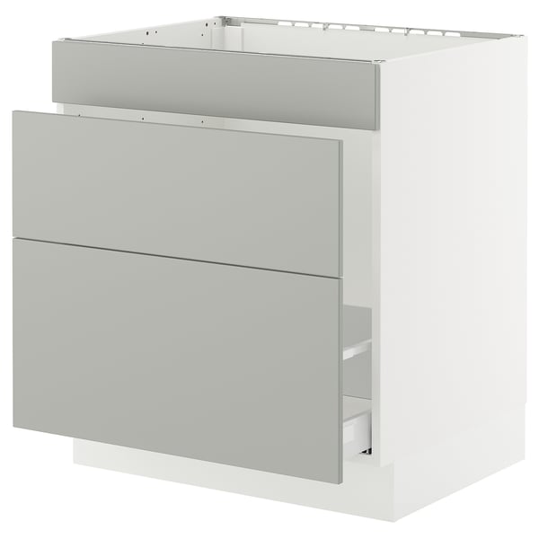 SEKTION / MAXIMERA Armoire inf pr évier/tri/3 faces, blanc/Havstorp gris clair, 30x24x30 "