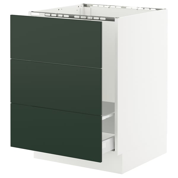 SEKTION / MAXIMERA Armoire inf pr évier/tri/3 faces, blanc/Havstorp vert profond, 24x24x30 "