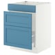 SEKTION / MAXIMERA Armoire inf pr évier/tri/3 faces, blanc/Lerhyttan bleu, 24x24x30 "