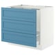 SEKTION / MAXIMERA Armoire inf pr évier/tri/3 faces, blanc/Lerhyttan bleu, 36x24x30 "