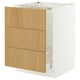 SEKTION / MAXIMERA Armoire inf pr évier/tri/3 faces, blanc/Sinarp chêne plaqué, 24x24x30 "