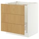 SEKTION / MAXIMERA Armoire inf pr évier/tri/3 faces, blanc/Sinarp chêne plaqué, 30x24x30 "