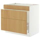 SEKTION / MAXIMERA Armoire inf pr évier/tri/3 faces, blanc/Sinarp chêne plaqué, 36x24x30 "