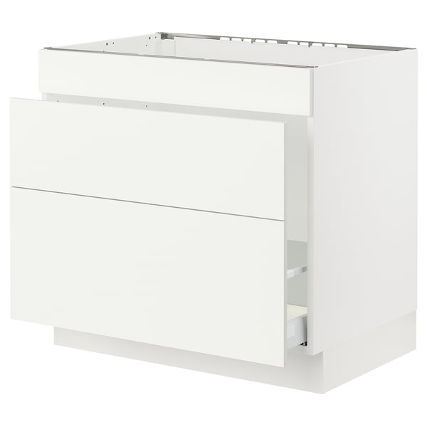 SEKTION / MAXIMERA Armoire inf pr évier/tri/3 faces, blanc/Vallstena blanc, 36x24x30 "