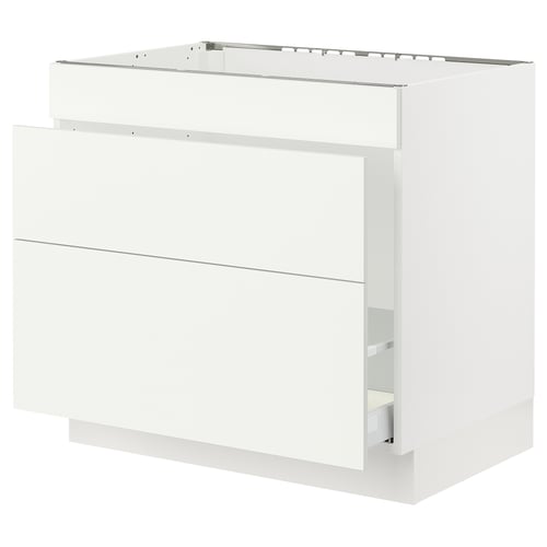 SEKTION / MAXIMERA Armoire inf pr évier/tri/3 faces, blanc/Vallstena blanc, 36x24x30 "