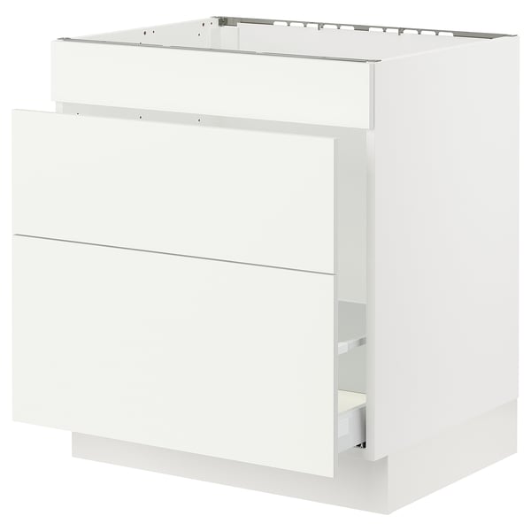 SEKTION / MAXIMERA Armoire inf pr évier/tri/3 faces, blanc/Vallstena blanc, 30x24x30 "