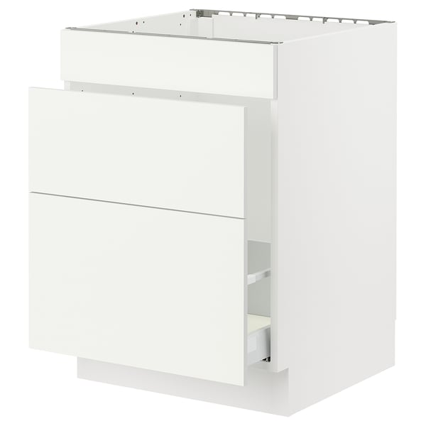 SEKTION / MAXIMERA Armoire inf pr évier/tri/3 faces, blanc/Vallstena blanc, 24x24x30 "