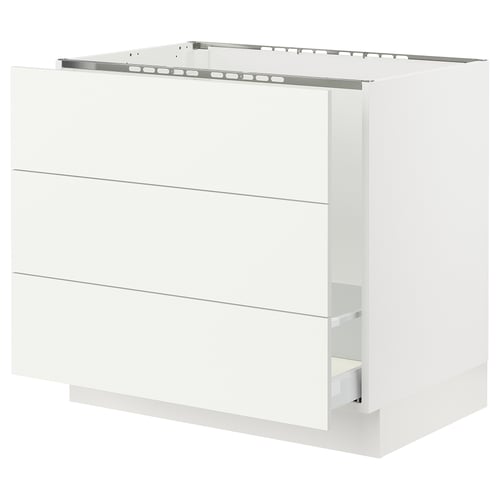 SEKTION / MAXIMERA Armoire inf pr évier/tri/3 faces, blanc/Vallstena blanc, 36x24x30 "
