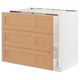 SEKTION / MAXIMERA Armoire inf pr évier/tri/3 faces, blanc/Vedhamn chêne, 36x24x30 "