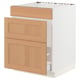 SEKTION / MAXIMERA Armoire inf pr évier/tri/3 faces, blanc/Vedhamn chêne, 24x24x30 "
