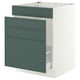 SEKTION / MAXIMERA Armoire inf pr évier/tri/4 faces, blanc/Aspudden gris-vert foncé, 24x24x30 "