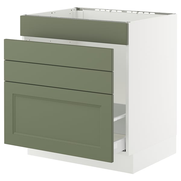 SEKTION / MAXIMERA Armoire inf pr évier/tri/4 faces, blanc/Axstad gris-vert, 30x24x30 "