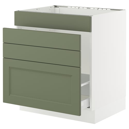 SEKTION / MAXIMERA Armoire inf pr évier/tri/4 faces, blanc/Axstad gris-vert, 30x24x30 "
