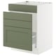 SEKTION / MAXIMERA Armoire inf pr évier/tri/4 faces, blanc/Axstad gris-vert, 24x24x30 "