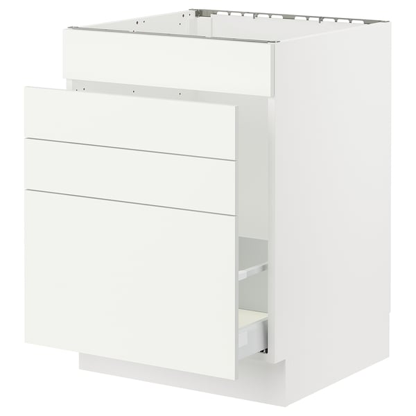 SEKTION / MAXIMERA Armoire inf pr évier/tri/4 faces, blanc/Vallstena blanc, 24x24x30 "