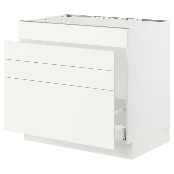 SEKTION / MAXIMERA Armoire inf pr évier/tri/4 faces, blanc/Vallstena blanc, 36x24x30 "