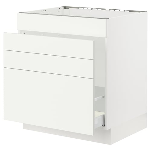 SEKTION / MAXIMERA Armoire inf pr évier/tri/4 faces, blanc/Vallstena blanc, 30x24x30 "