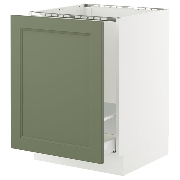 SEKTION / MAXIMERA Armoire inf pr évier/tri, blanc/Axstad gris-vert, 24x24x30 "