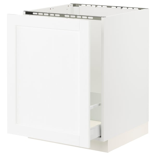 SEKTION / MAXIMERA Armoire inf pr évier/tri, blanc Enköping/blanc effet bois, 24x24x30 "