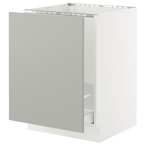 SEKTION / MAXIMERA Armoire inf pr évier/tri, blanc/Havstorp gris clair, 24x24x30 "