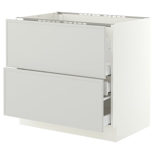 SEKTION / MAXIMERA Armoire inf tbl c/2 faces/3 tiroirs, blanc/Aspudden gris clair, 36x24x30 "