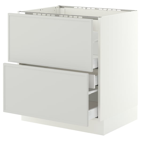 SEKTION / MAXIMERA Armoire inf tbl c/2 faces/3 tiroirs, blanc/Aspudden gris clair, 30x24x30 "
