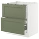 SEKTION / MAXIMERA Armoire inf tbl c/2 faces/3 tiroirs, blanc/Axstad gris-vert, 30x24x30 "