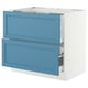 SEKTION / MAXIMERA Armoire inf tbl c/2 faces/3 tiroirs, blanc/Lerhyttan bleu, 36x24x30 "