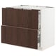 SEKTION / MAXIMERA Armoire inf tbl c/2 faces/3 tiroirs, blanc/Sinarp brun, 36x24x30 "