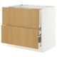 SEKTION / MAXIMERA Armoire inf tbl c/2 faces/3 tiroirs, blanc/Sinarp chêne plaqué, 36x24x30 "