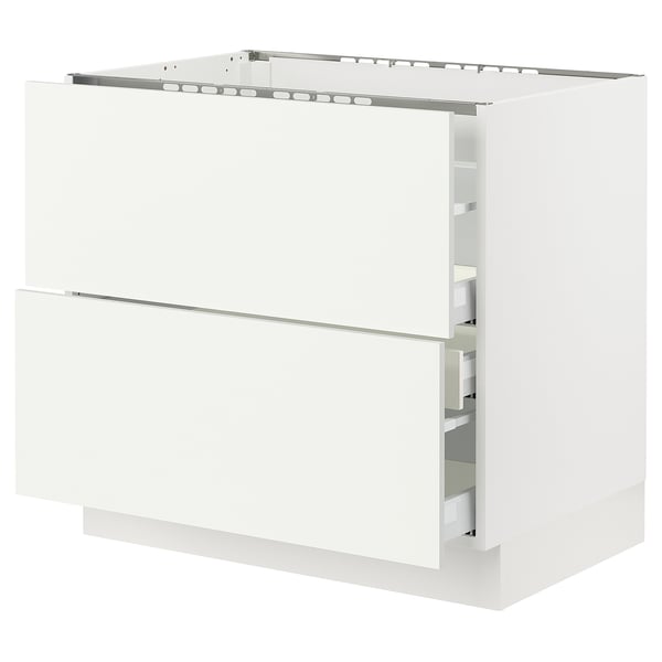 SEKTION / MAXIMERA Armoire inf tbl c/2 faces/3 tiroirs, blanc/Vallstena blanc, 36x24x30 "