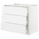SEKTION / MAXIMERA Armoire inf tbl cui/3 faces/3 tir, blanc/Axstad blanc mat, 36x24x30 "