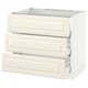 SEKTION / MAXIMERA Armoire inf tbl cui/3 faces/3 tir, blanc/Bodbyn blanc cassé, 36x24x30 "